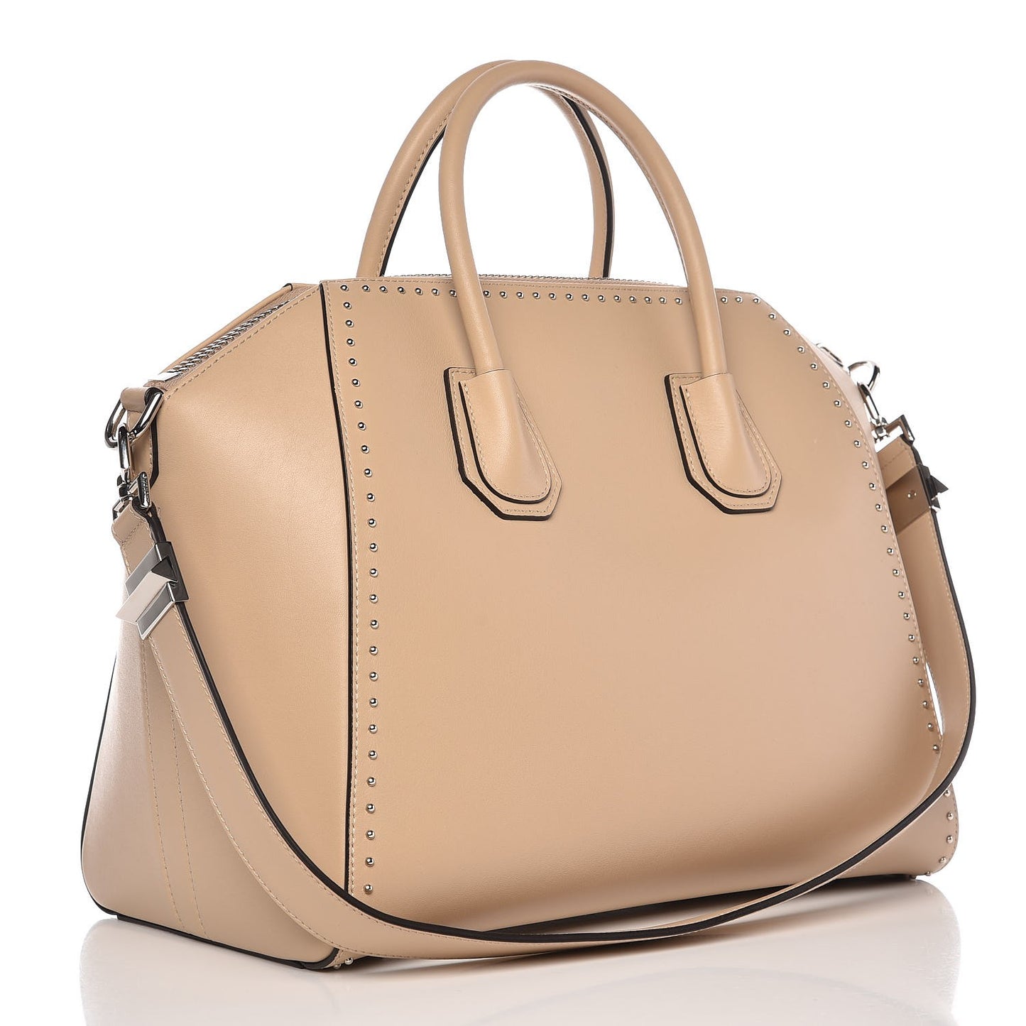 Calfskin Medium Studded Antigona Beige Buff