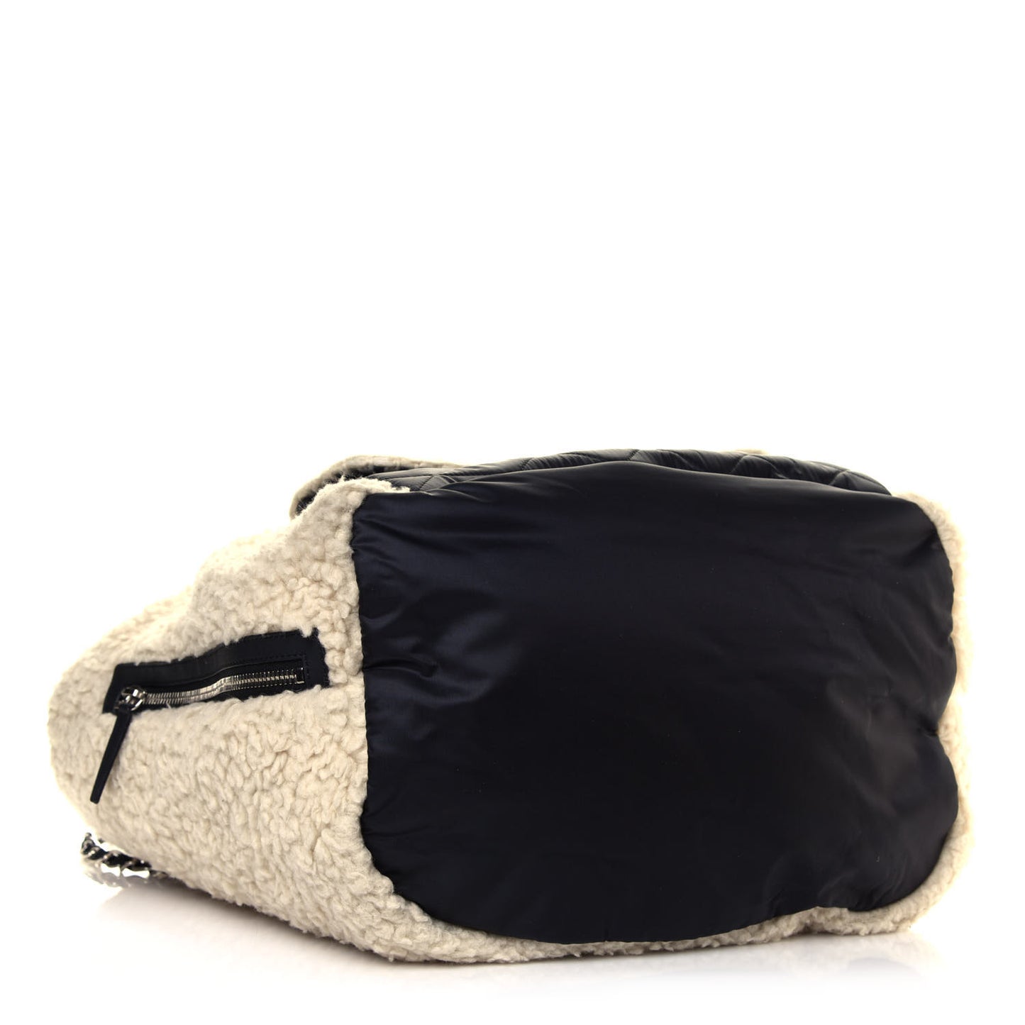 Wool Nylon Quilted Coco Neige Tote Black Ecru