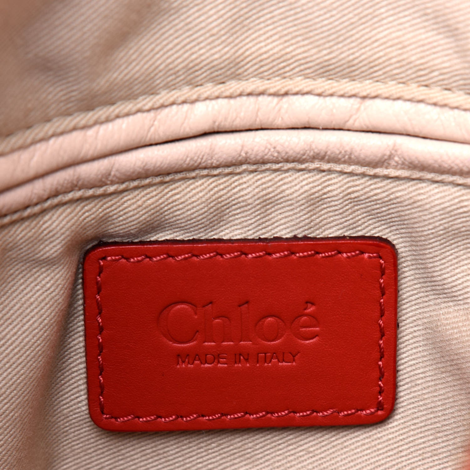 Chloe Calfskin Medium Paraty Metal Bar Trim Red 7 of 29