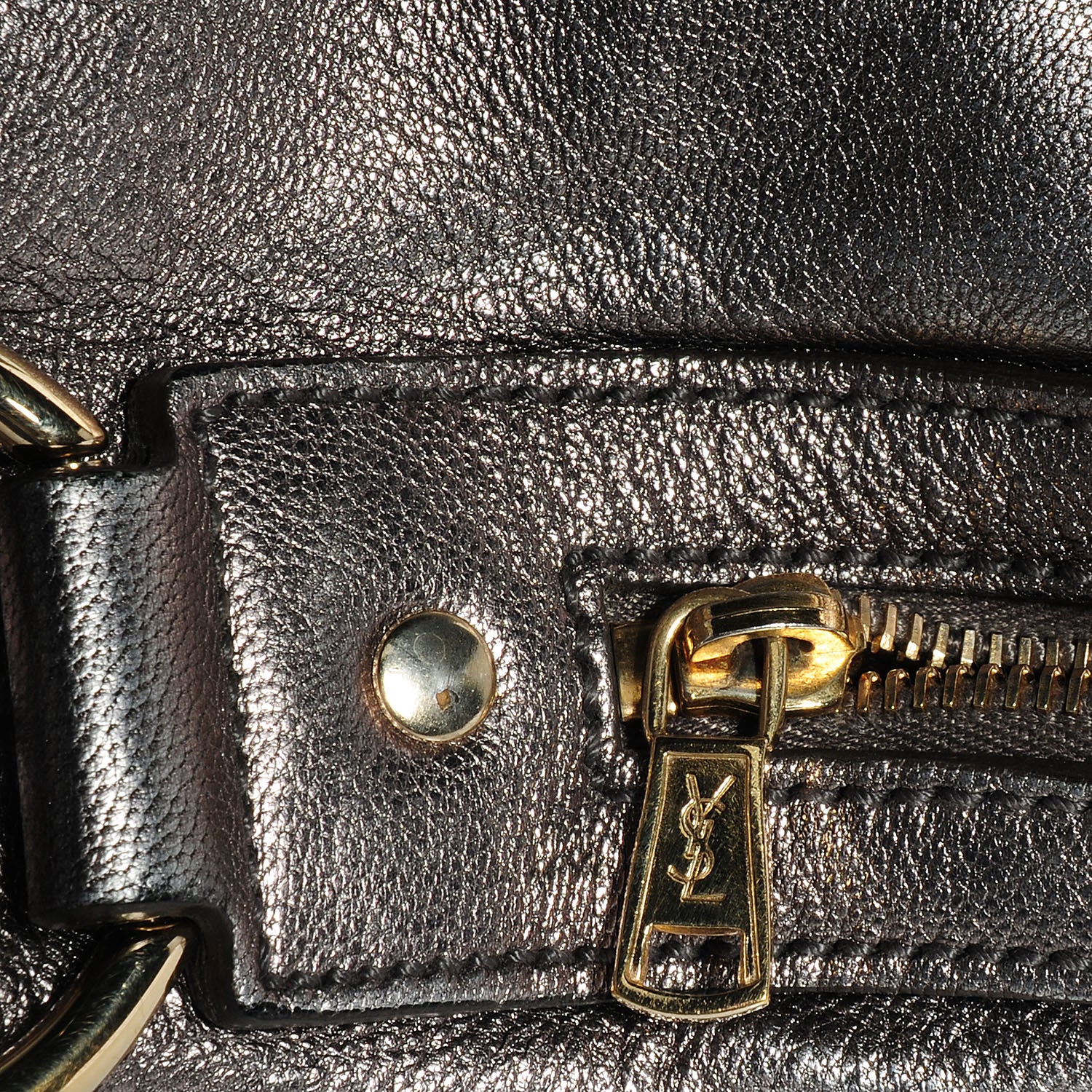 Saint Laurent Calfskin Oversized Muse Tote Silver 11 of 12