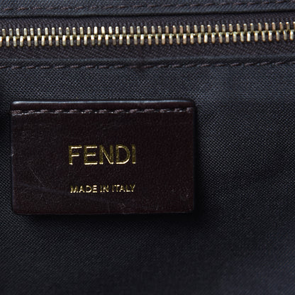 Fendi X FILA Glazed Fabric Vitello Century FF 1974 Mania Belt Bag Mogano Panna Blueberry 6 of 10
