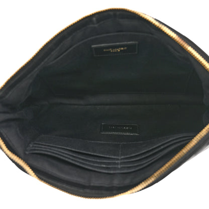 Saint Laurent Calfskin Matelasse Monogram Cassandre Tablet Pouch Black 5 of 11