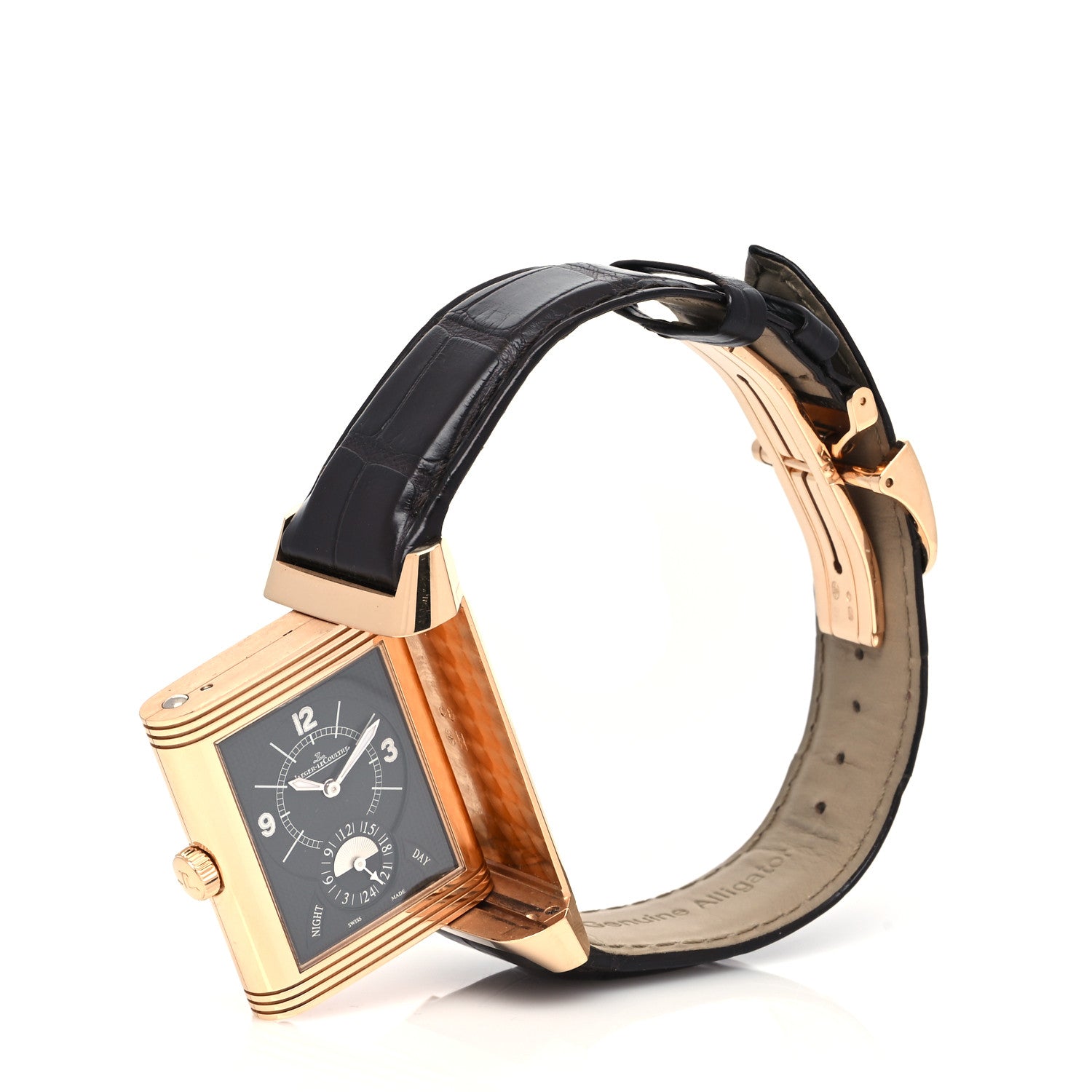 Jaeger-LeCoultre 18K Rose Gold Alligator 30mm Grande Reverso Duo Manual Winding Watch Q3742421 7 of 8