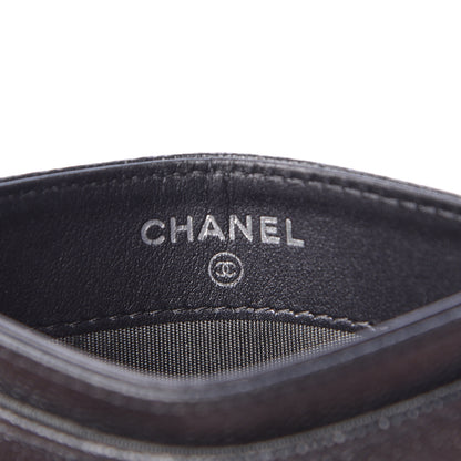 Chanel Metallic Caviar Quilted CC Card Holder Dark Grey 6 of 9