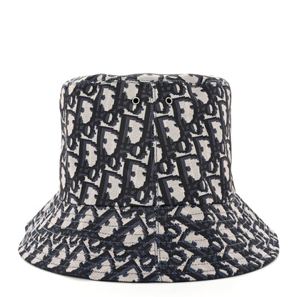 Christian Dior Polyester Cotton Oblique Teddy-D Brim Bucket Hat 57 Blue 5 of 8