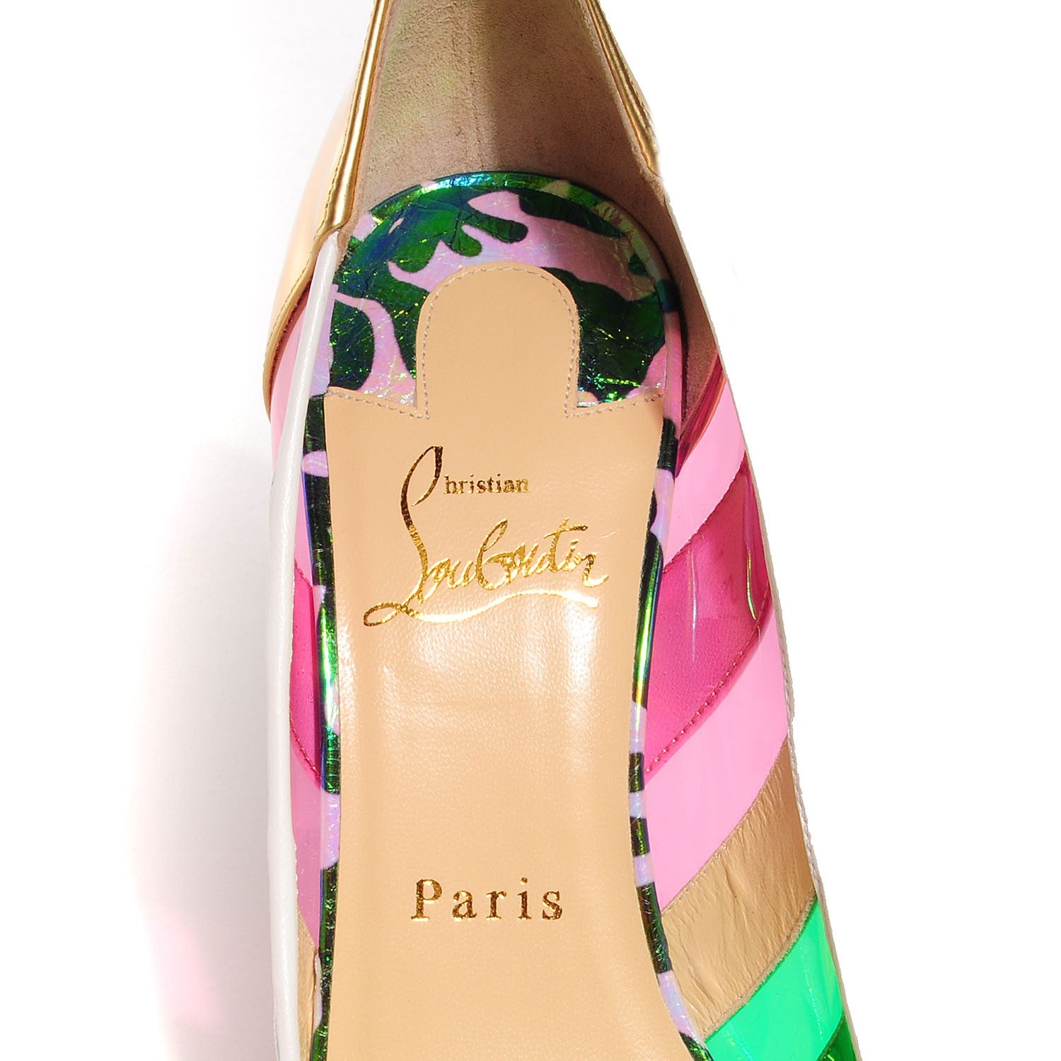 Christian Louboutin Patent Kid PVC Bandy 100 Pumps 38 Multicolor 7 of 7