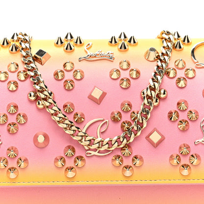 Christian Louboutin Calfskin Spikes Loubinthesky Paloma Wallet On Chain Degraftersun Gold 6 of 9