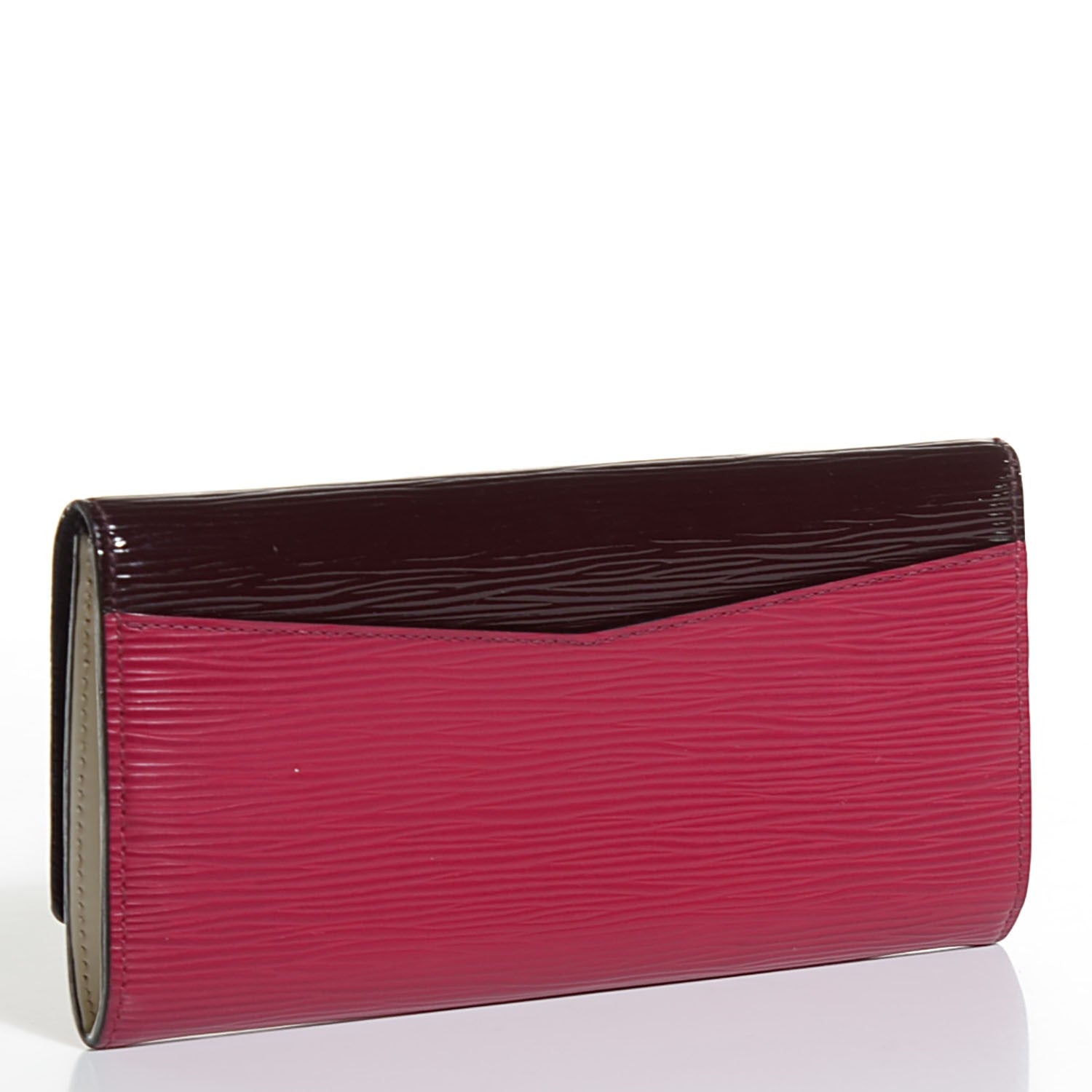 Louis Vuitton Electric Epi Flore Wallet Tri-Color Prune 3 of 8