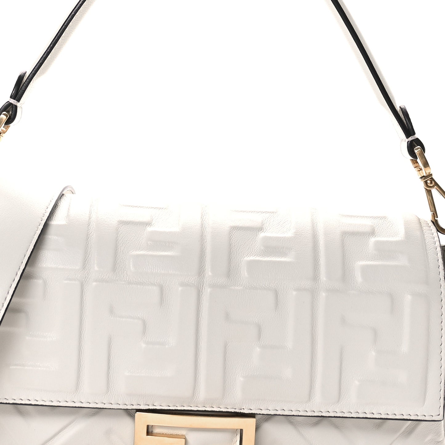 Nappa FF 1974 Embossed Baguette White