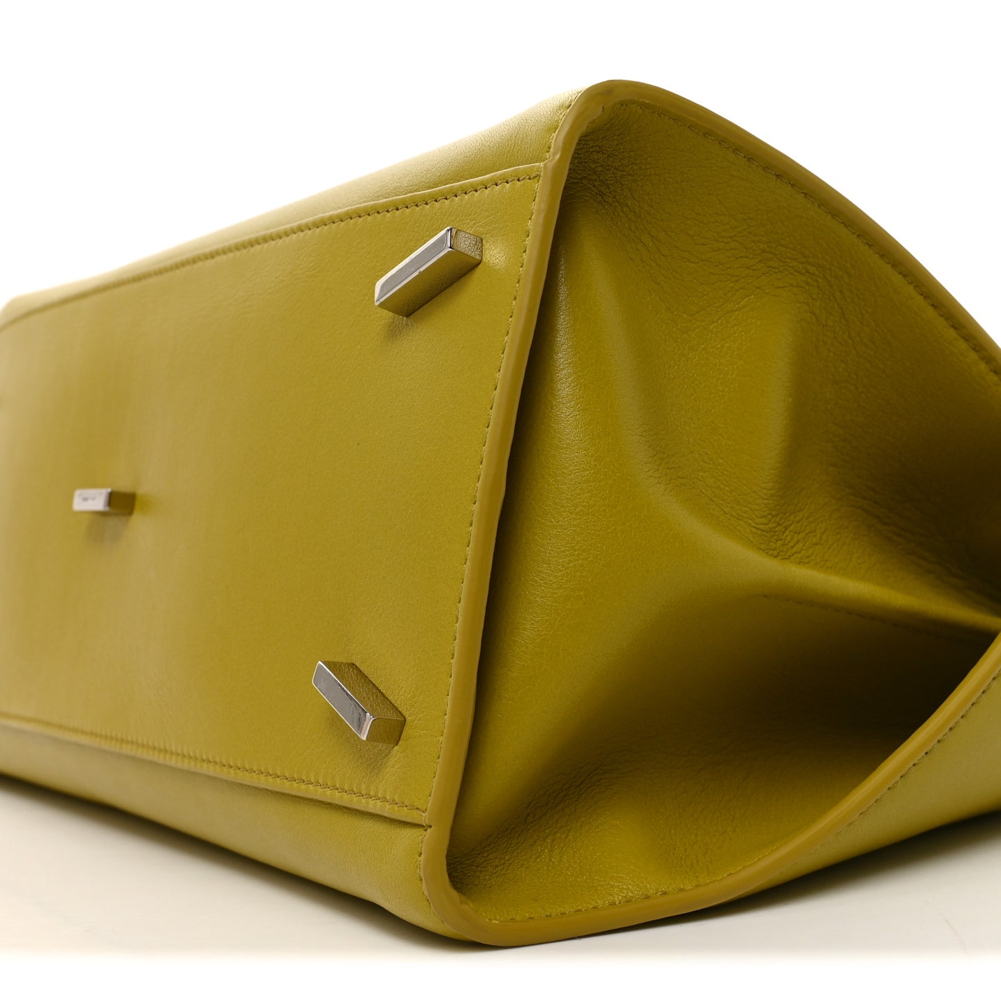 Calfskin Medium Hug Soft Shoulder Bag Lemon Moss Green