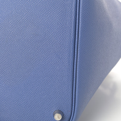 Hermes Epsom Tressage De Cuir Picotin Lock 18 PM Bleu Brighton Capucine Bleu Saphir 16 of 17