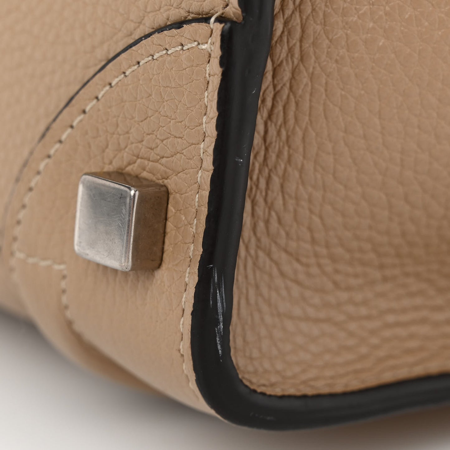 Drummed Calfskin Micro Luggage Dune