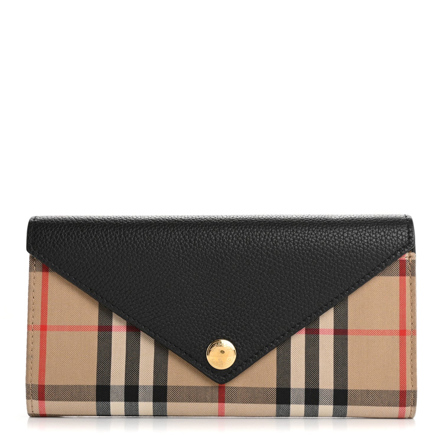 Burberry Vintage Check Grain Calfskin Halton Wallet Black 1 of 10