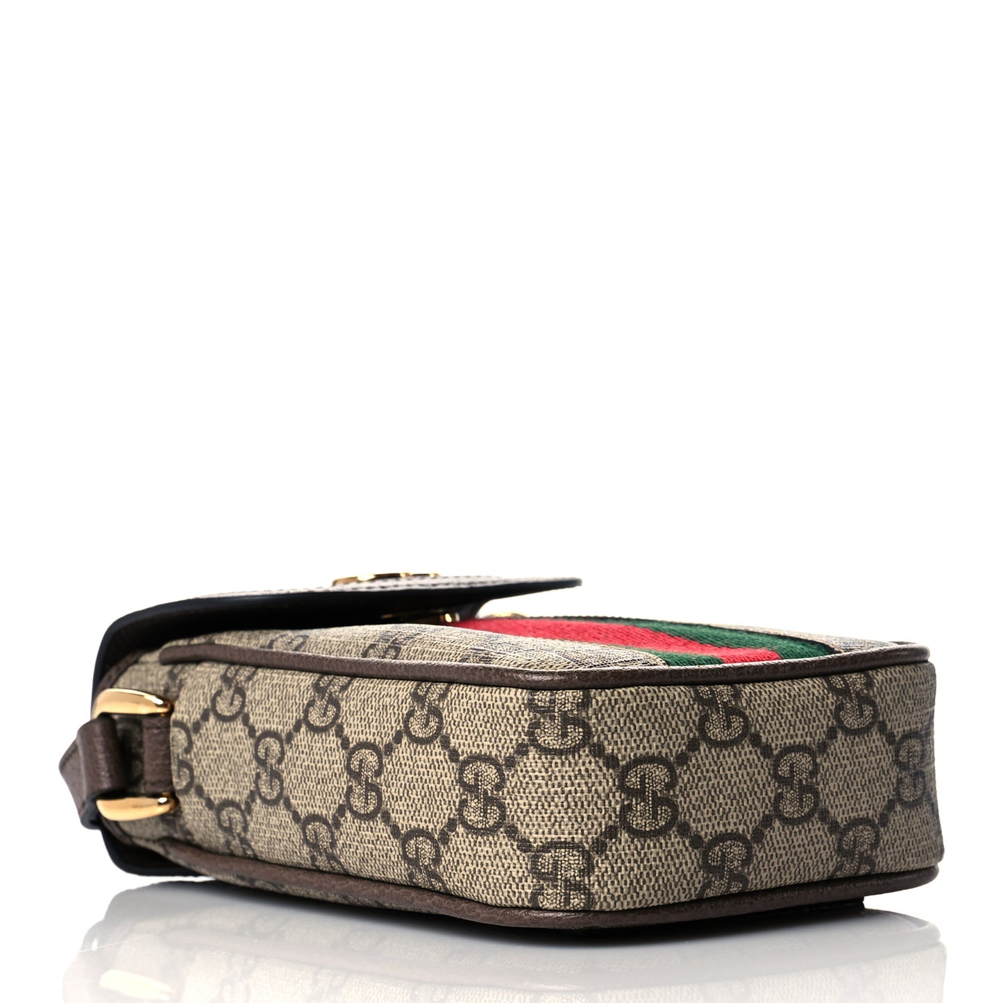 GG Supreme Monogram Web Ophidia Phone Crossbody Bag Beige New Acero