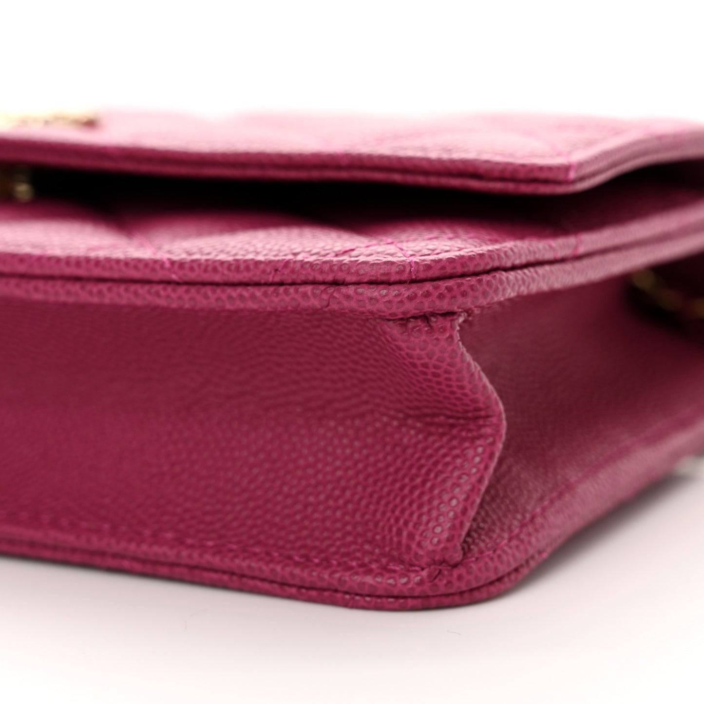 Caviar Quilted Chain CC Quilted Wallet On Chain WOC Fuchsia