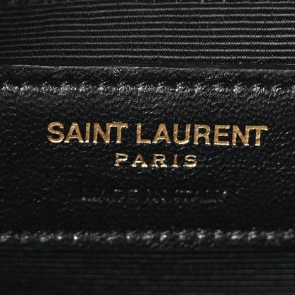 Saint Laurent Grain De Poudre Matelasse Chevron Large Monogram Satchel Lipstick Red 6 of 10