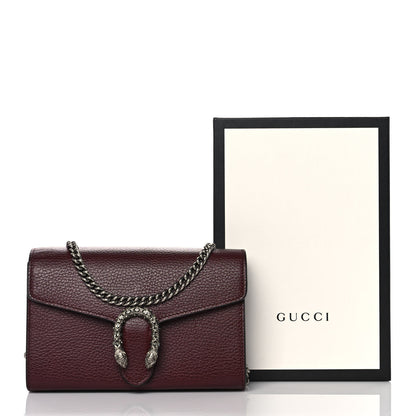 Gucci Dollar Calfskin Crystal Mini Dionysus Chain Wallet Vintage Bordeaux 9 of 9