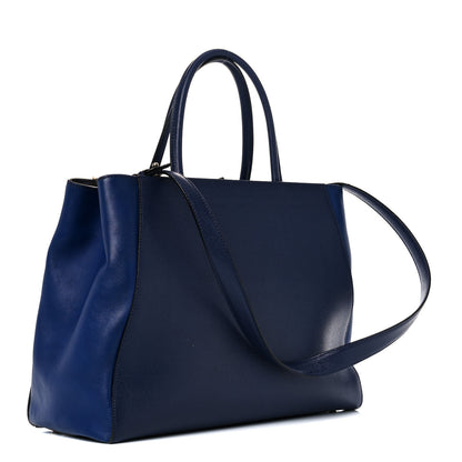 Fendi Vitello Elite Regular 2Jours Tote Blue 3 of 17