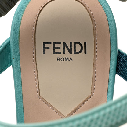 Fendi Organza Sequin Paillettes Colibri Lite 85mm Slingback Pumps 37 Nudo Blue Tiffany Blue 6 of 8