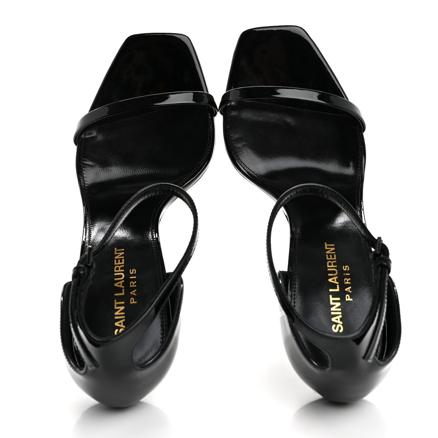 Patent Calfskin Opyum 110 Sandals 37.5 Black