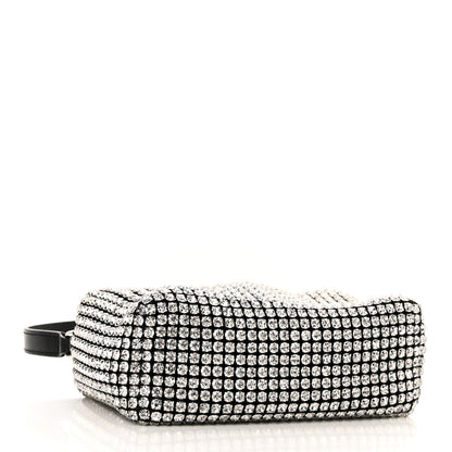 Alexander Wang Mesh Crystal Rhinestone Mini Heiress Pouch Black Silver 4 of 11