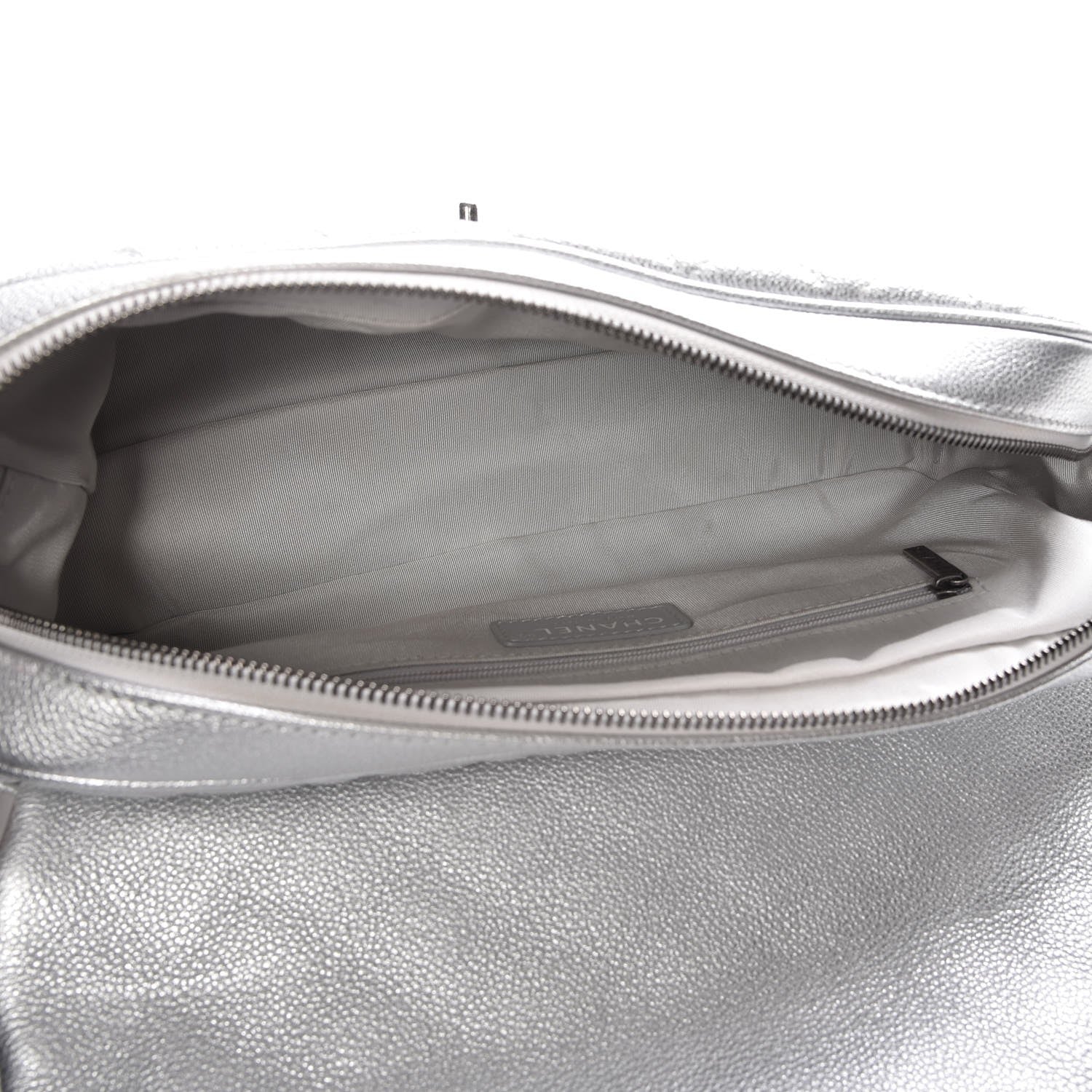 Chanel Metallic Calfskin Quilted Medium Casual Rock Flap Silver 5 of 7