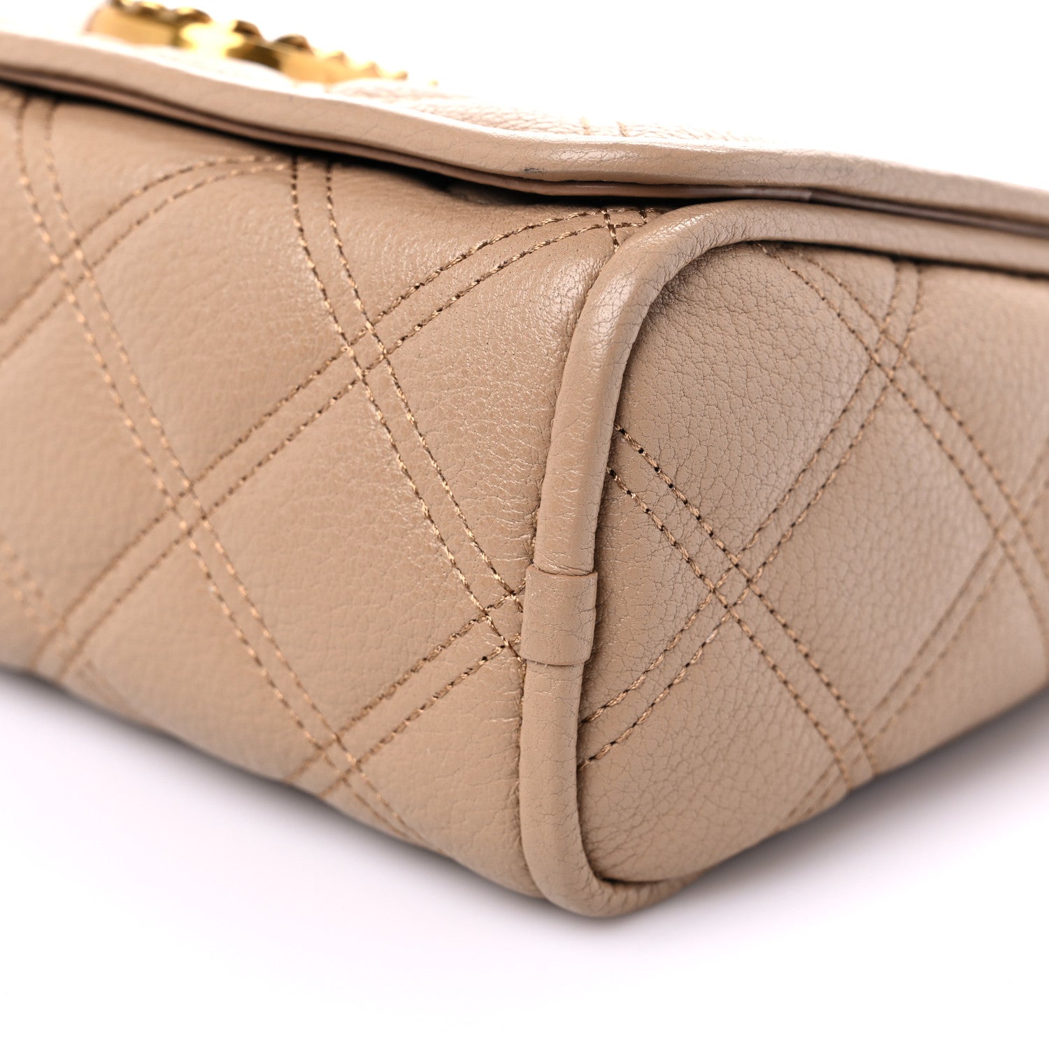 Marc Jacobs Grained Calfskin Quilted Double Stitched The Status Flap Crossbody Bag Tan 8 of 9