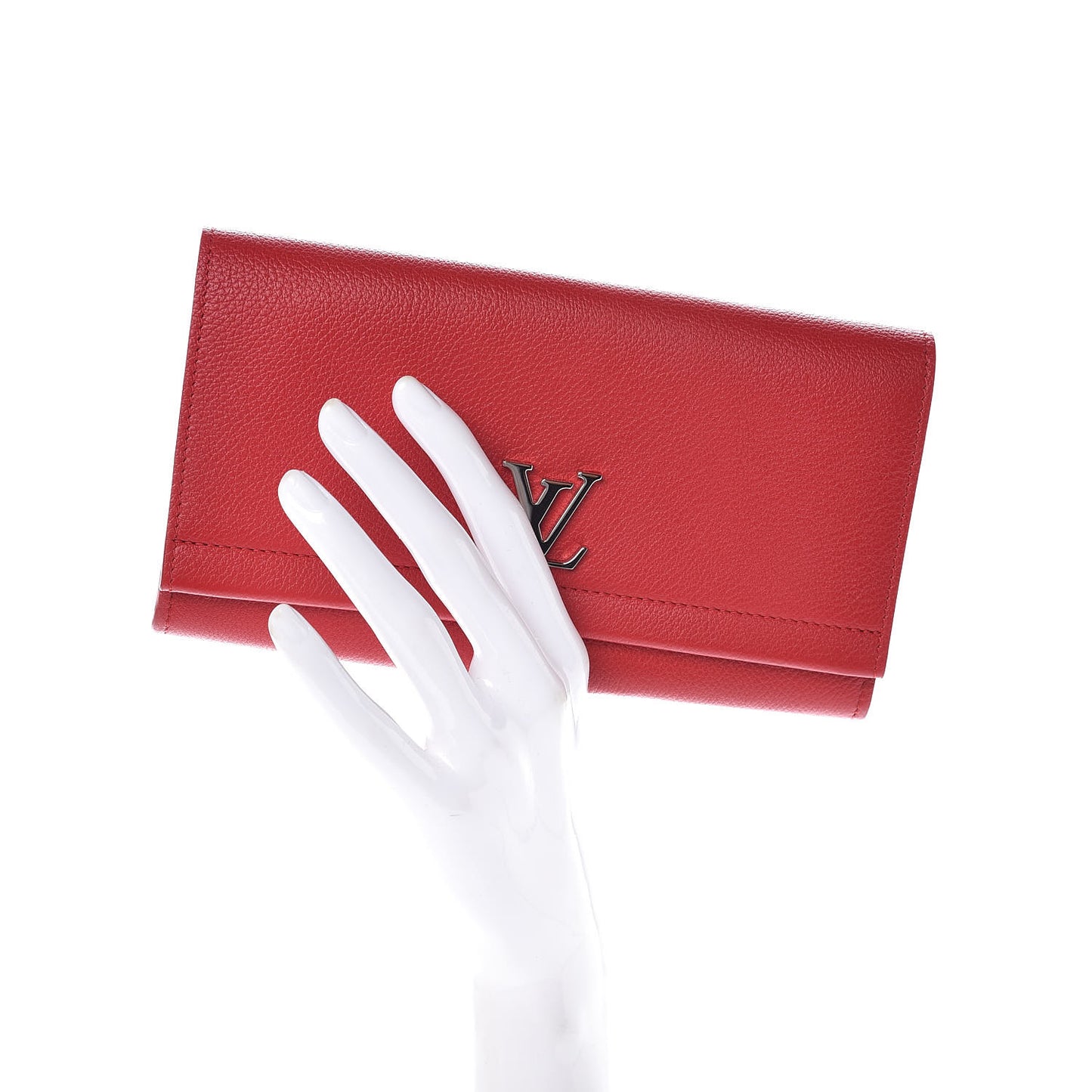 Calfskin Lockme II Wallet Rubis