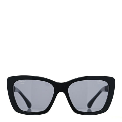 Chanel Acetate Calfskin Polarized Square Sunglasses 5476-Q-A Black 2 of 9