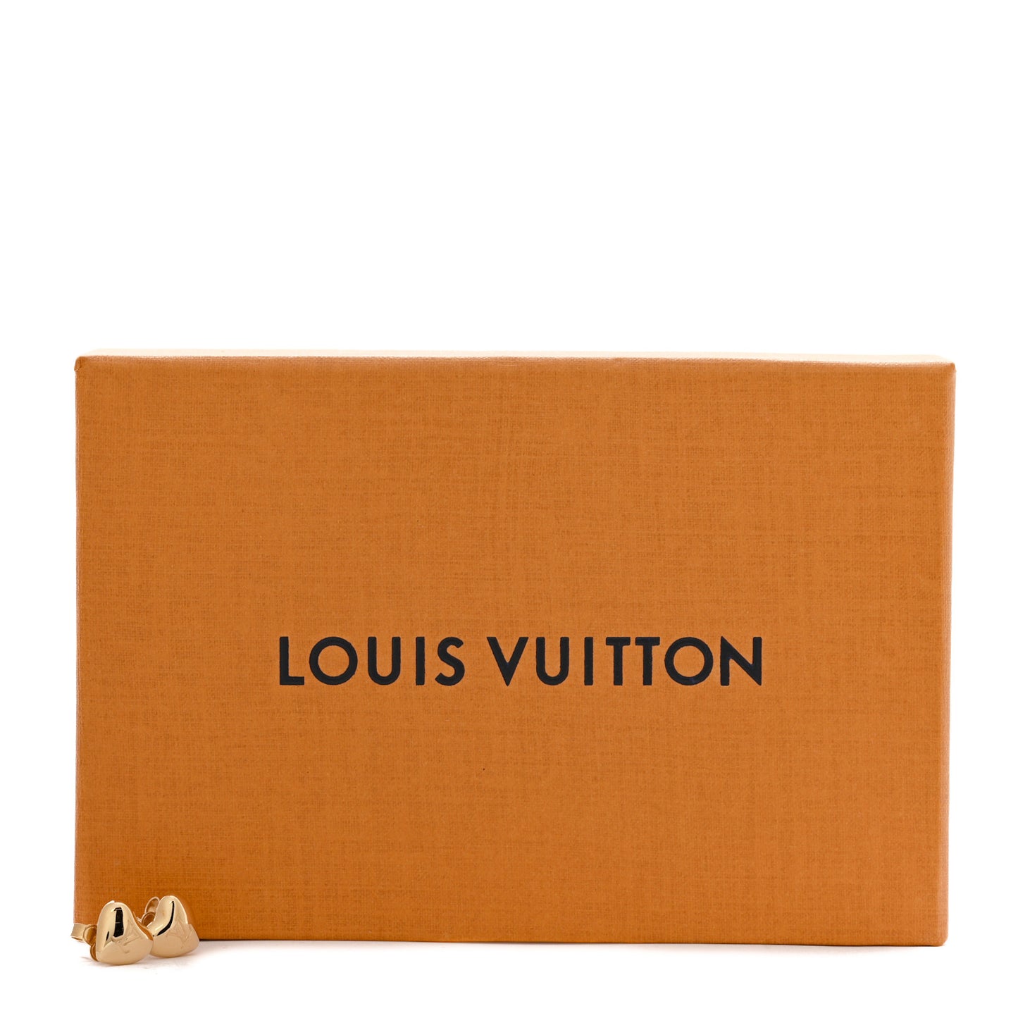 Metal LV Heart Earrings Gold