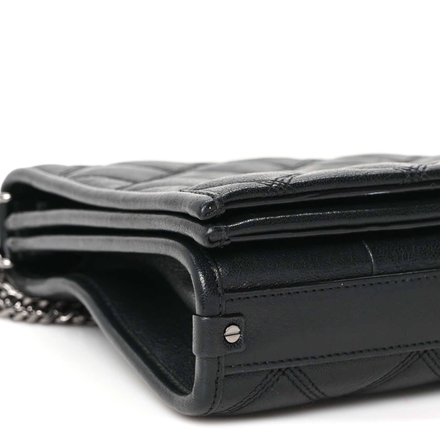 Saint Laurent Lambskin Quilted Mini Becky Chain Bag Black 9 of 10