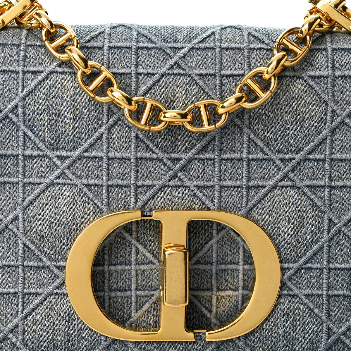 Denim Cannage Small Caro Bag Blue