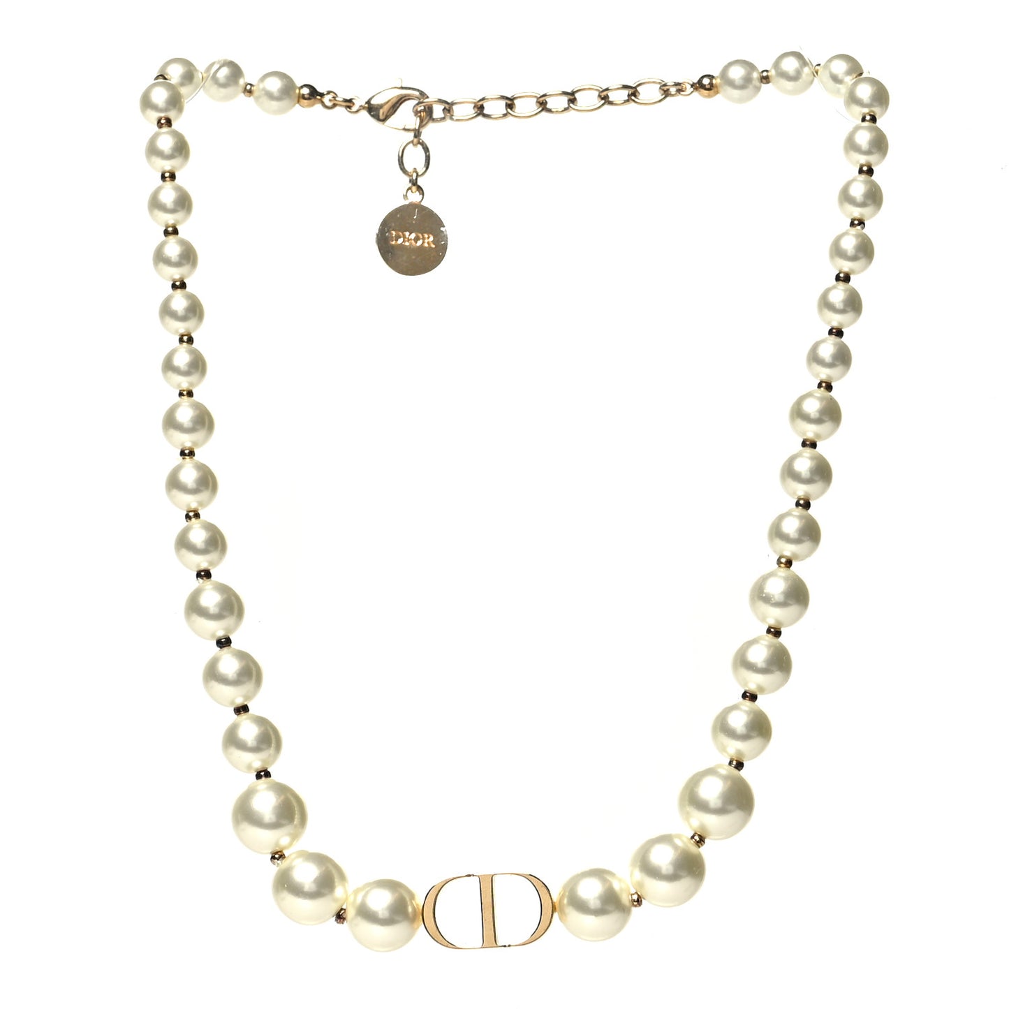 Pearl CD Choker Necklace Gold