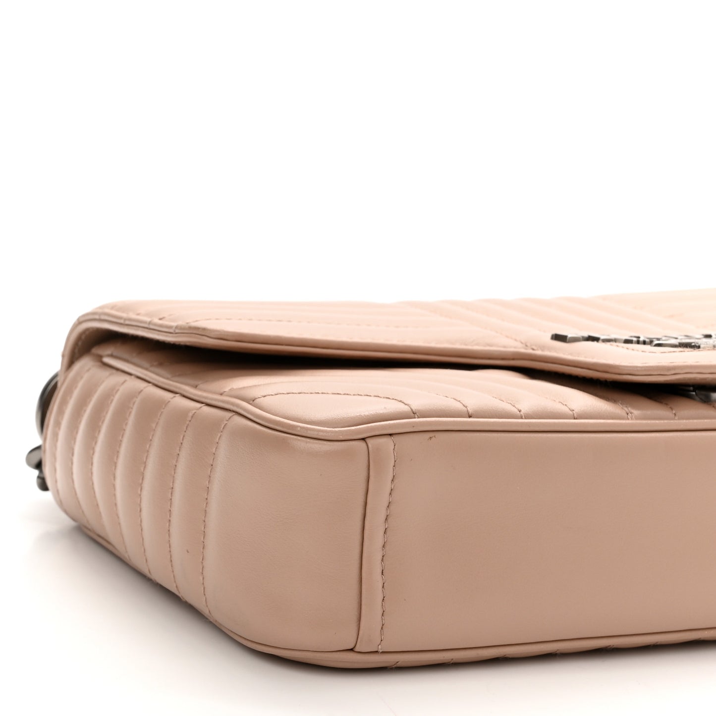 Soft Calfskin Impunture Diagramme Medium Chain Flap Shoulder Bag Cipria