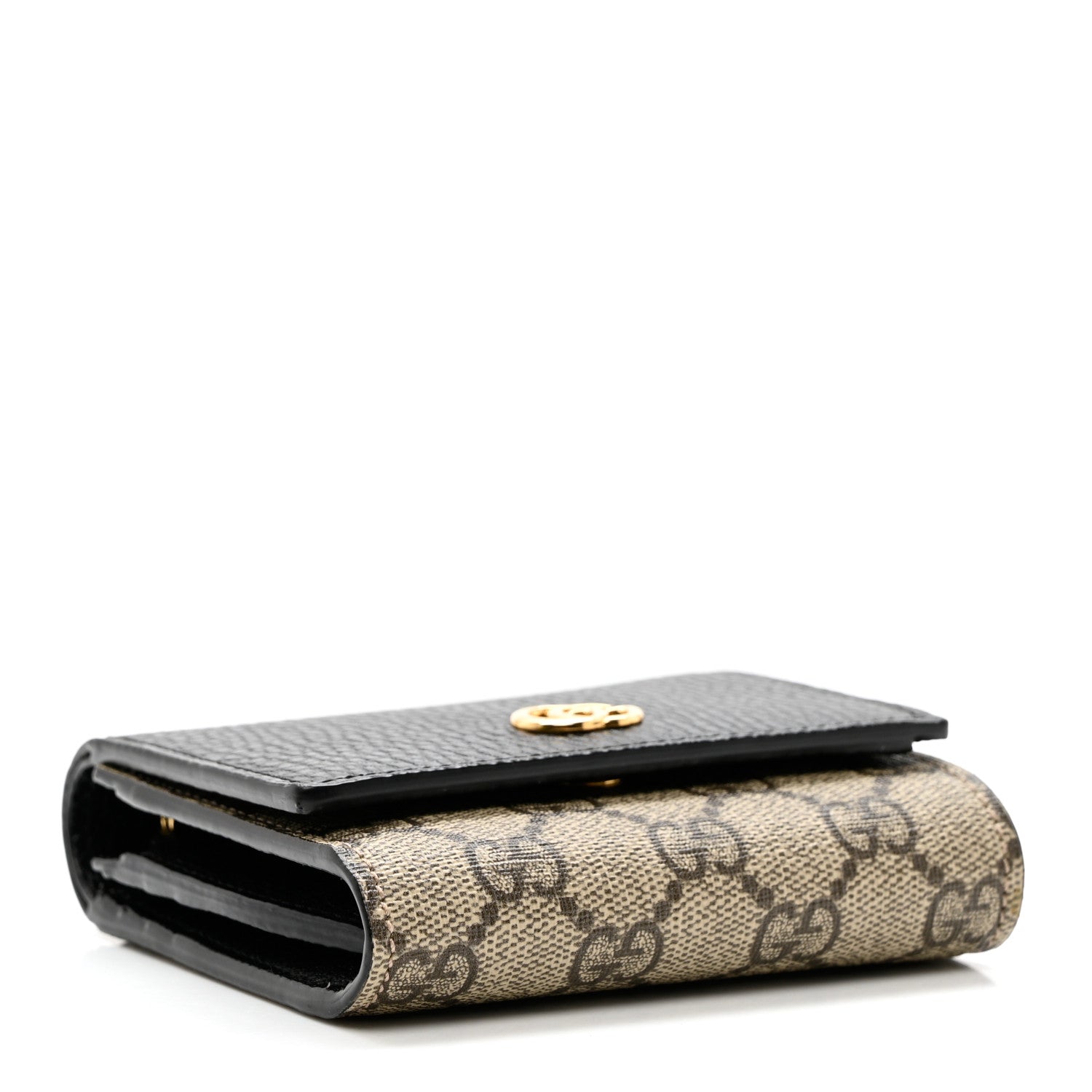 Gucci Dollar Calfskin GG Supreme Monogram Medium GG Marmont Wallet Black Beige Ebony 3 of 6