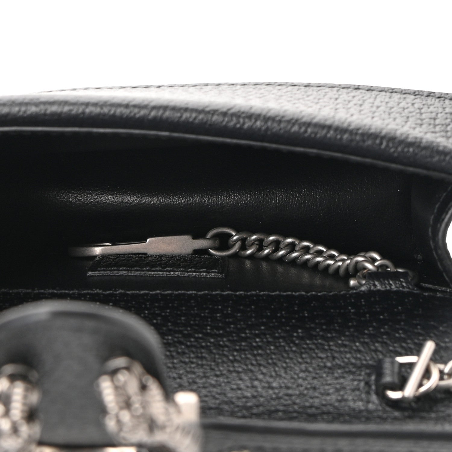 Gucci Jacquard Black Denim GG Monogram Super Mini Dionysus Shoulder Bag Black Ivory 5 of 9