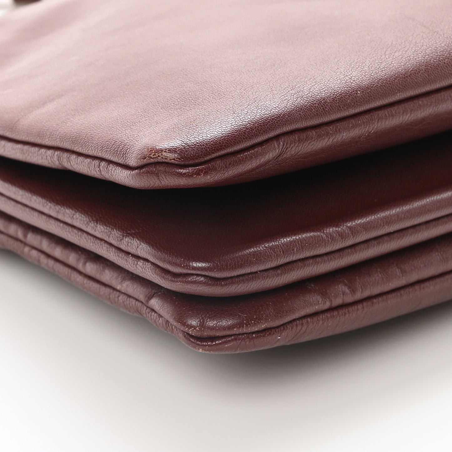 Smooth Lambskin Small Trio Crossbody Bag Burgundy