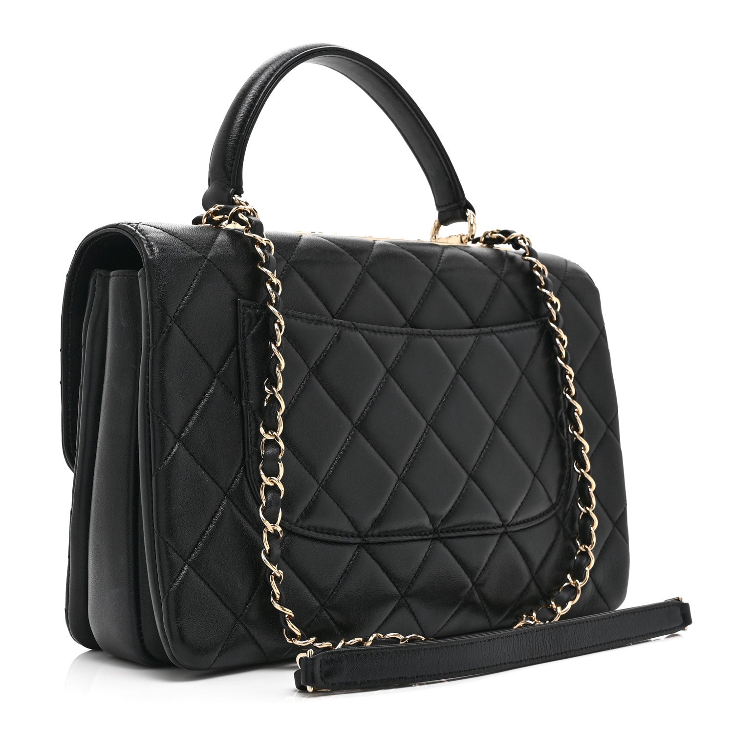 Chanel Lambskin Quilted Medium Trendy CC Flap Dual Handle Bag Black 3 of 10