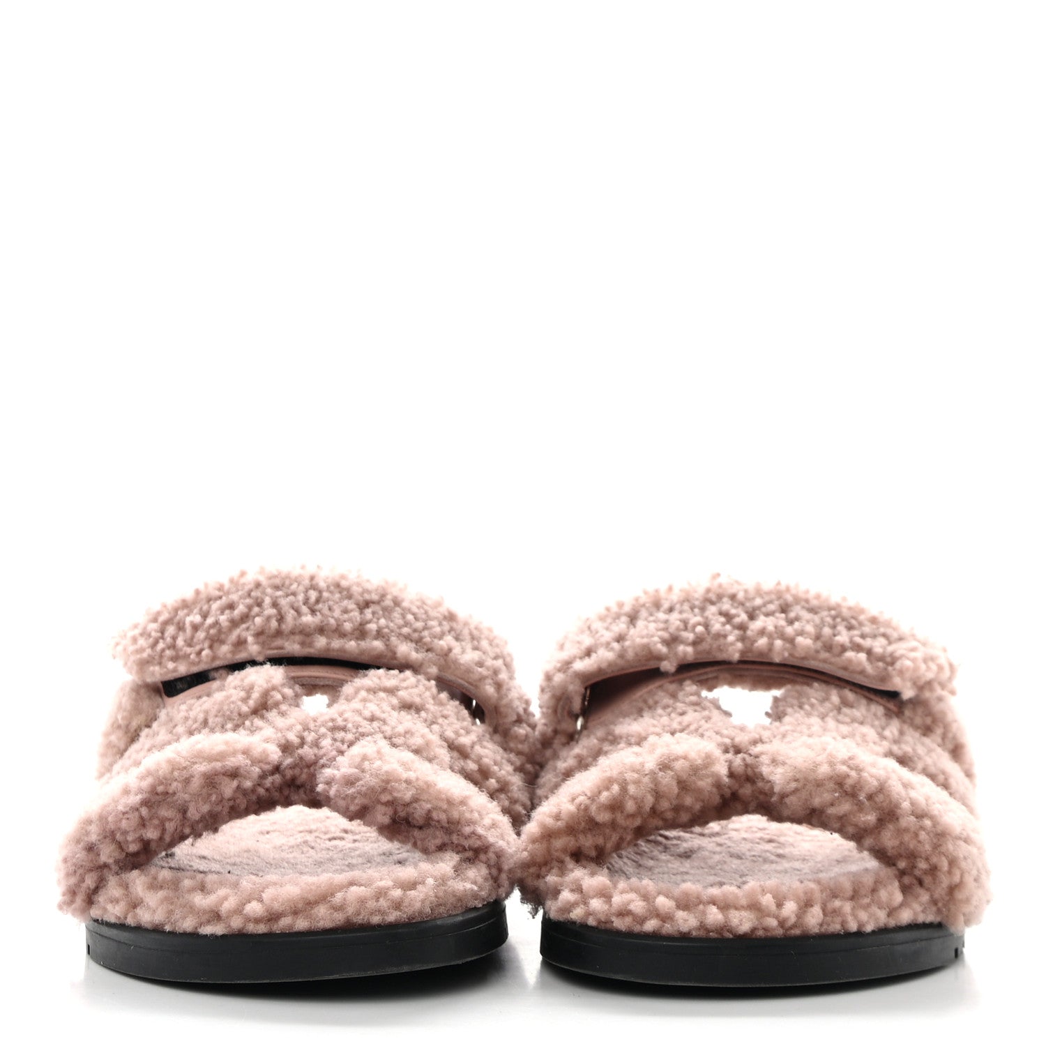 Hermes Woolskin Womens Chypre Sandals 36.5 Bois De Santal 2 of 9