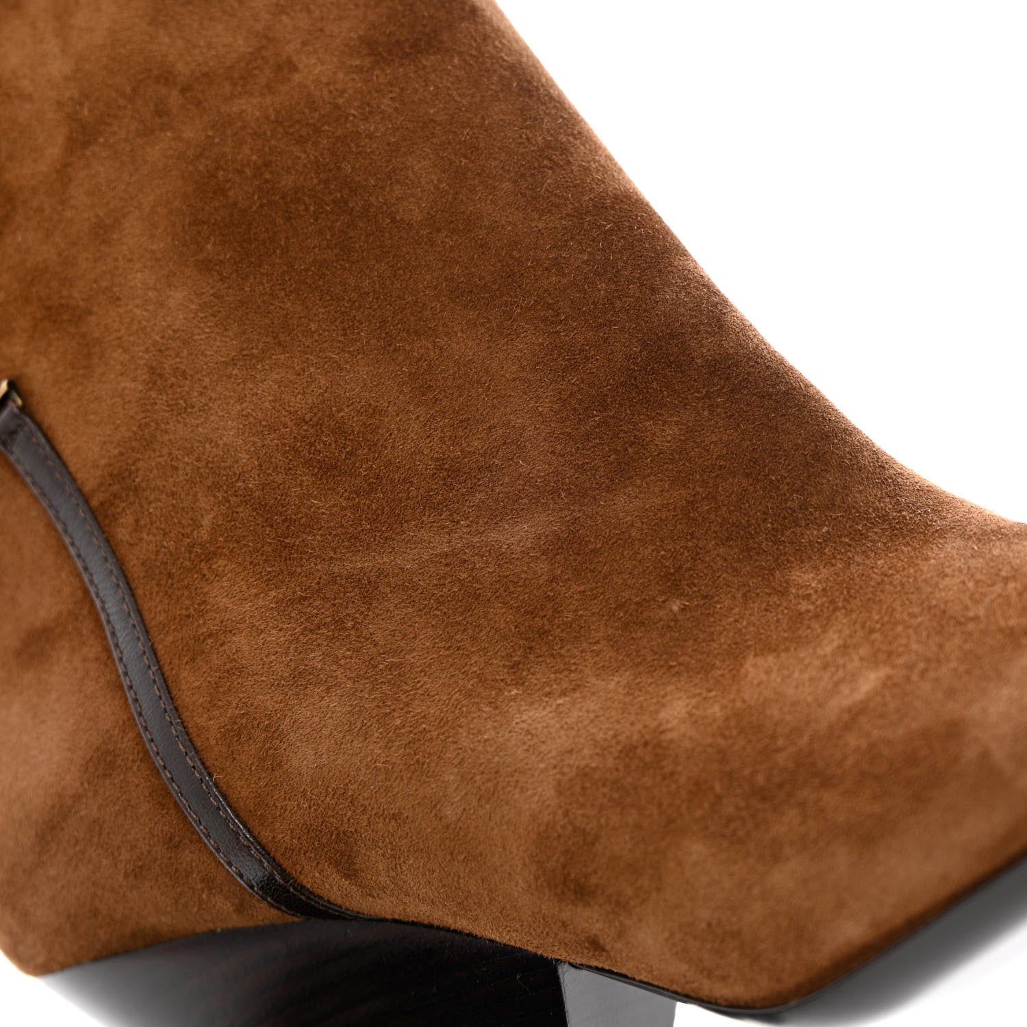 Saint Laurent Suede Liz 85 Wedge Booties 37 Brown 11 of 11