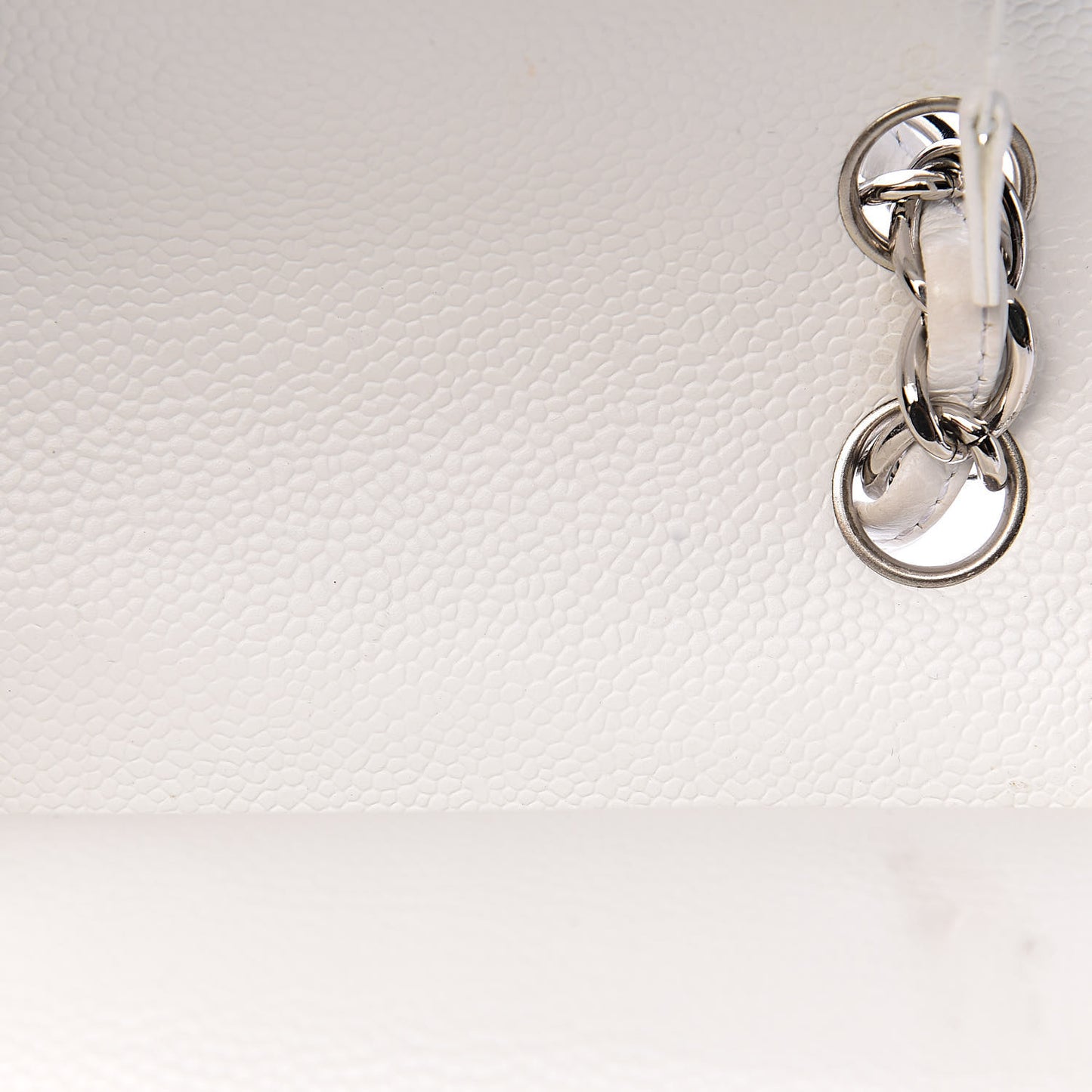 Caviar Quilted Jumbo Double Flap White