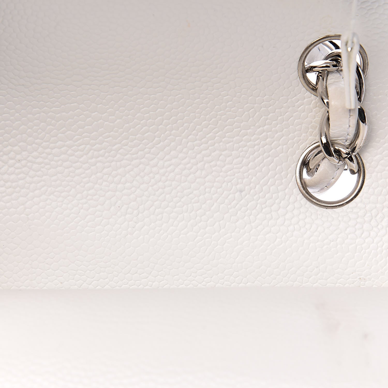 Chanel Caviar Quilted Jumbo Double Flap White 10 of 19