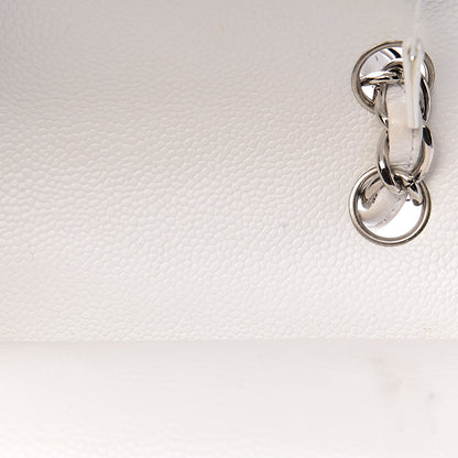 Chanel Caviar Quilted Jumbo Double Flap White 10 of 19