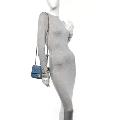 Chanel Denim Quilted Mini Pearl Crush Flap Blue 2 of 11