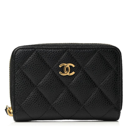 Chanel Caviar Quilted Zip Coin Purse Black 1 of 8