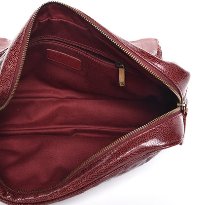Chanel Crumpled Grained Calfskin Quilted Large Shiva Flap Bordeaux 5 of 9