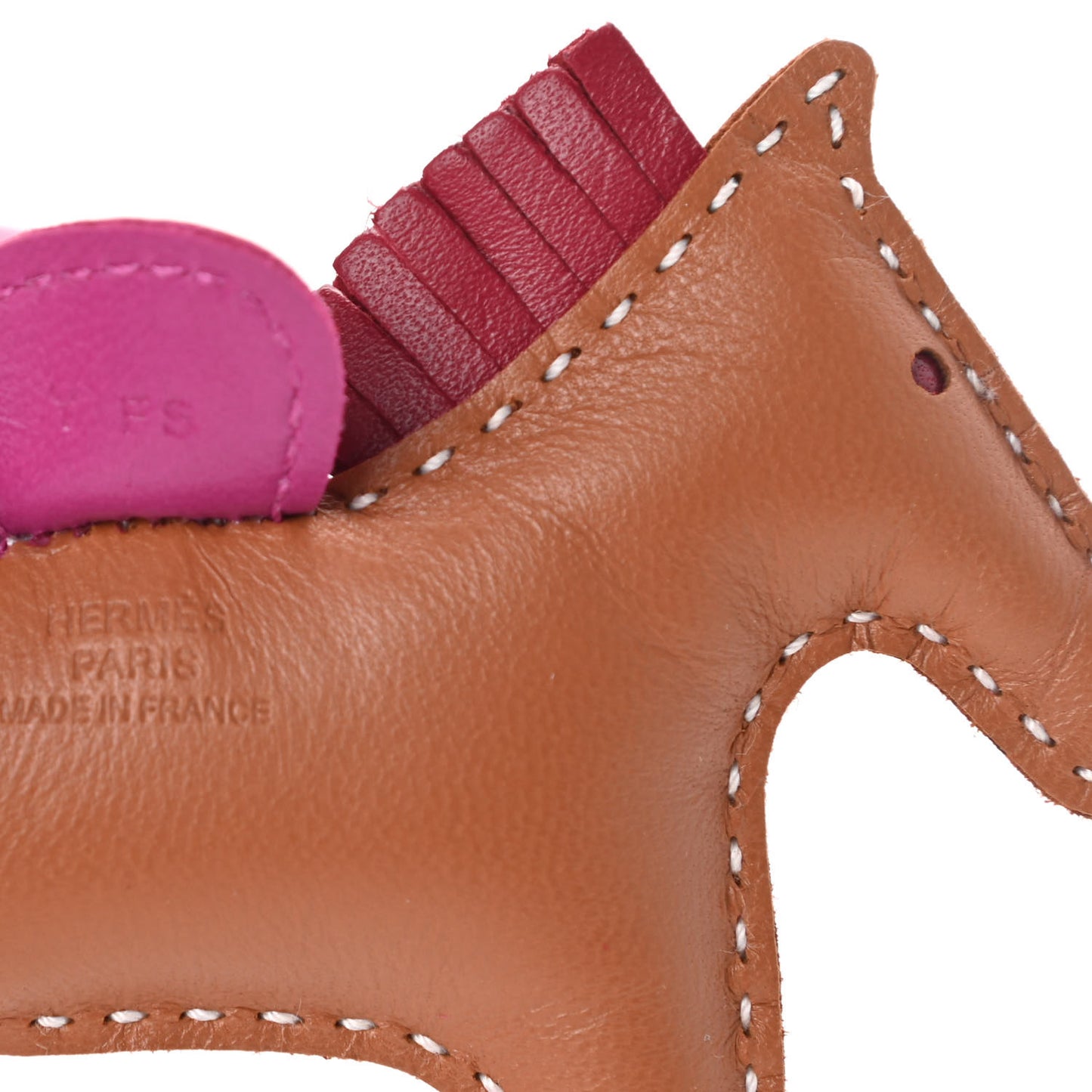 Milo Lambskin Grigri Rodeo Horse Bag Charm PM Gold Rubis Rose Poupre