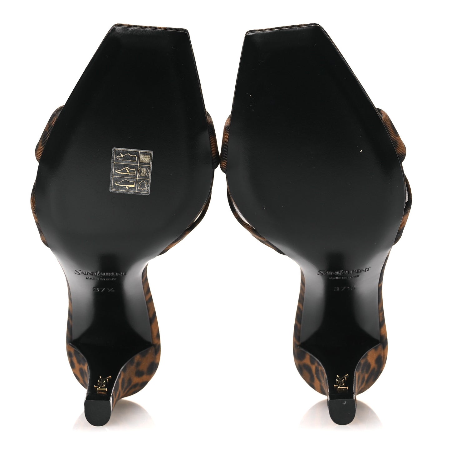 Grossgrain Leopard Print Jill Mules 37.5 Brown