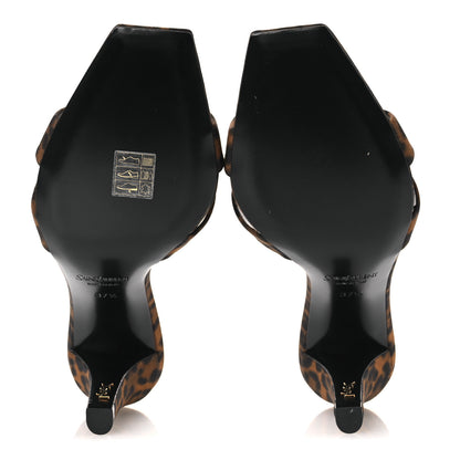 Saint Laurent Grossgrain Leopard Print Jill Mules 37.5 Brown 7 of 11