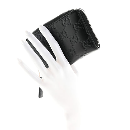 Gucci Guccissima Zip Around Card Case Black 2 of 10